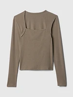 Modern Rib Square-Neck Top