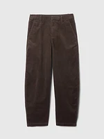 High Rise Corduroy Tapered Ankle Trousers