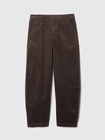 High Rise Corduroy Tapered Ankle Trousers