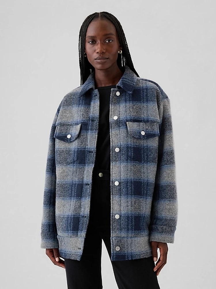 Wool Boyfriend Shirt Jacket