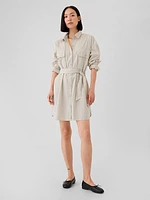 Organic Cotton Striped Mini Shirtdress