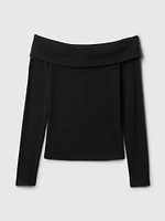 Modern Rib Off-Shoulder Cropped Top
