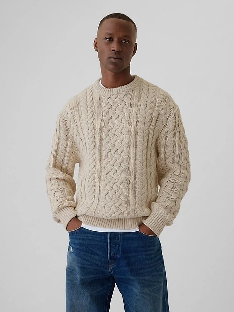 Relaxed Cable-Knit Sweater