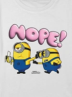 Kids Minions Nope Graphic Boxy Crop Tee