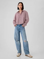 Eyelet Cropped Shirt