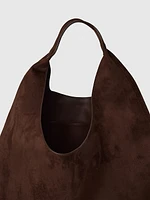 Vegan Suede Slouchy Tote Bag