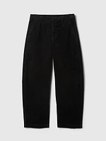 High Rise Corduroy Tapered Ankle Trousers