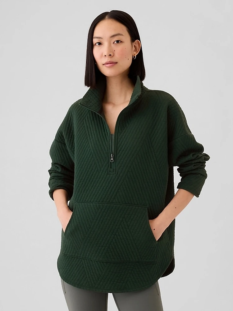 GapFit Quilted Jacquard Half-Zip Pullover