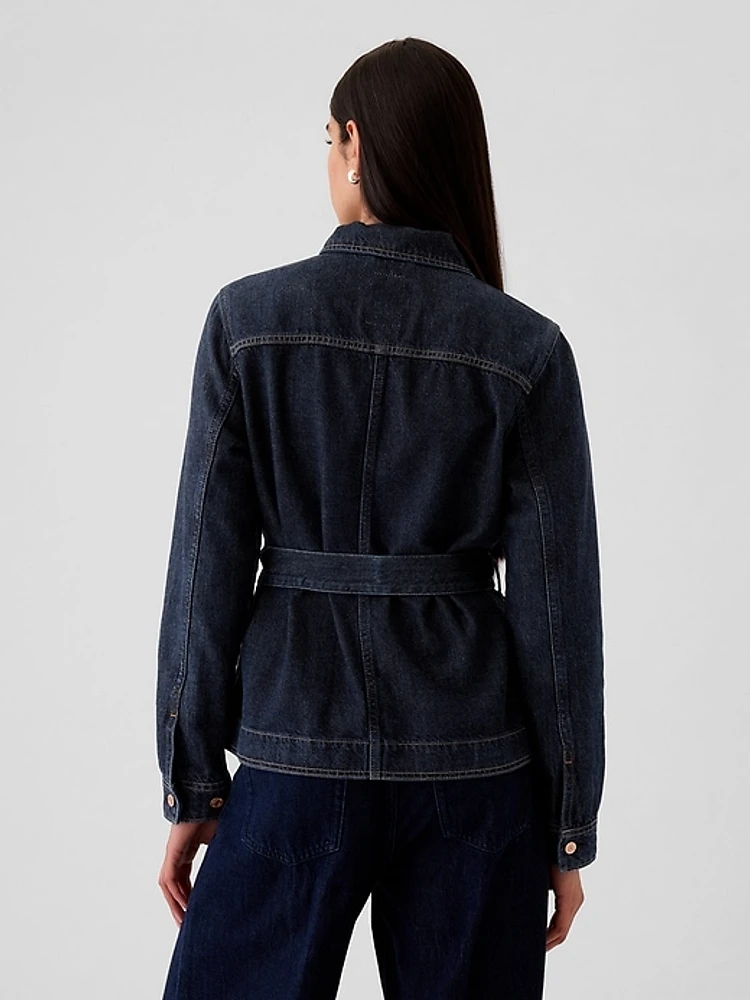 UltraSoft Belted Denim Jacket