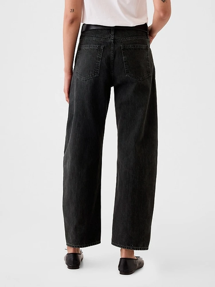 High Rise Crossover Barrel Jeans