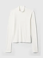 Modern Rib Cropped Mockneck Shirt