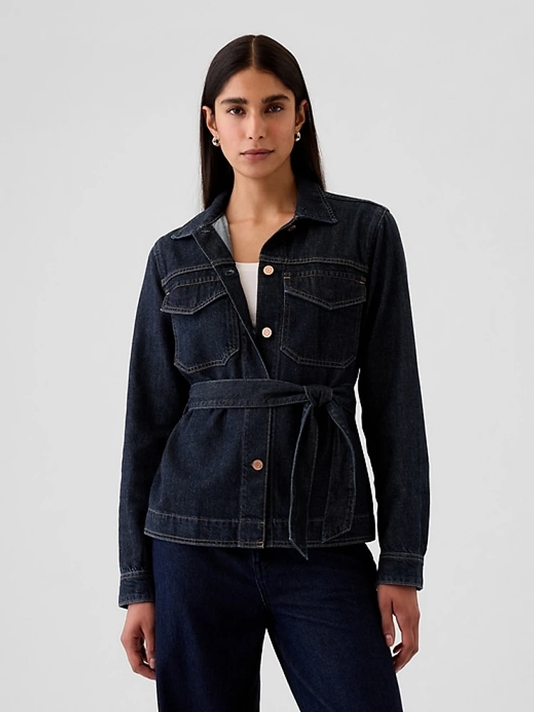 UltraSoft Belted Denim Jacket