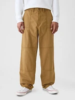 Double-Knee Canvas Utility Baggy Jeans