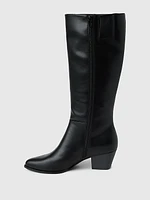 Vegan Leather Tall Heeled Boots