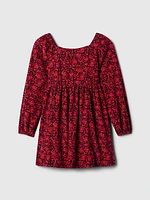 Kids Puff Sleeve Corduroy Dress