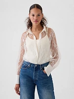 Sheer Lace Classic Shirt