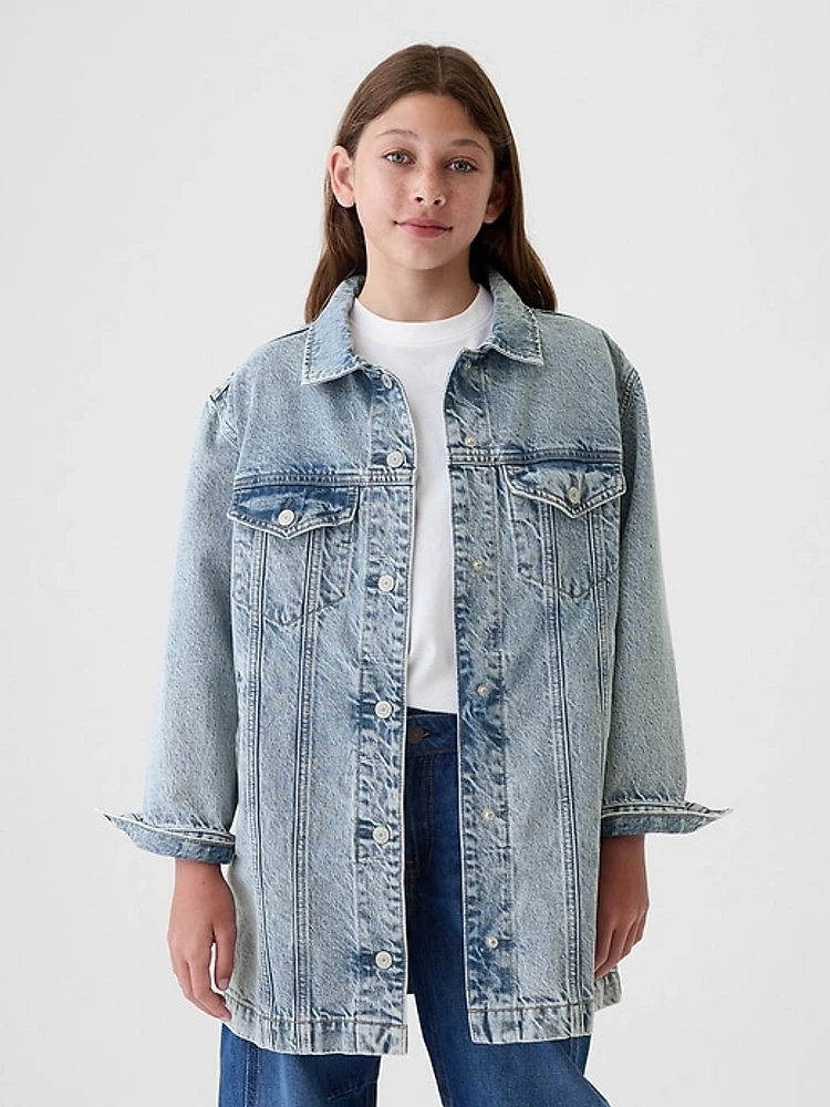 Kids Longline Icon Denim Jacket