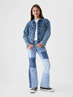 Kids High Rise Patchwork 70s Flare Jeans