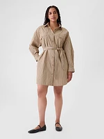 Organic Cotton Striped Mini Shirtdress