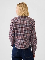 Cropped Flannel Shirt