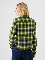 Cropped Flannel Shirt