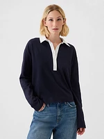 Cropped Rugby Polo Shirt