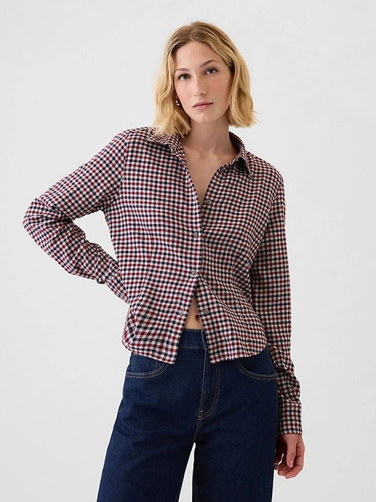 Cropped Flannel Shirt