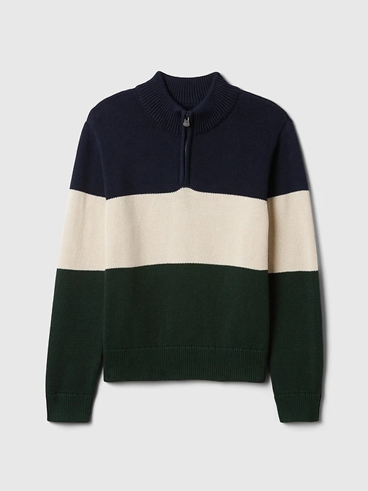 Kids Colorblock Half-Zip Pullover Sweater
