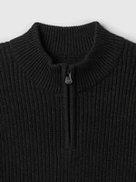 Kids Shaker-Stitch Quarter-Zip Sweater