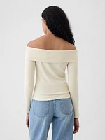 Modern Rib Off-Shoulder Cropped Top