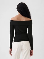 Modern Rib Off-Shoulder Cropped Top