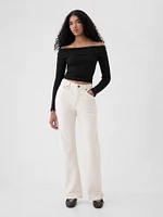 Modern Rib Off-Shoulder Cropped Top