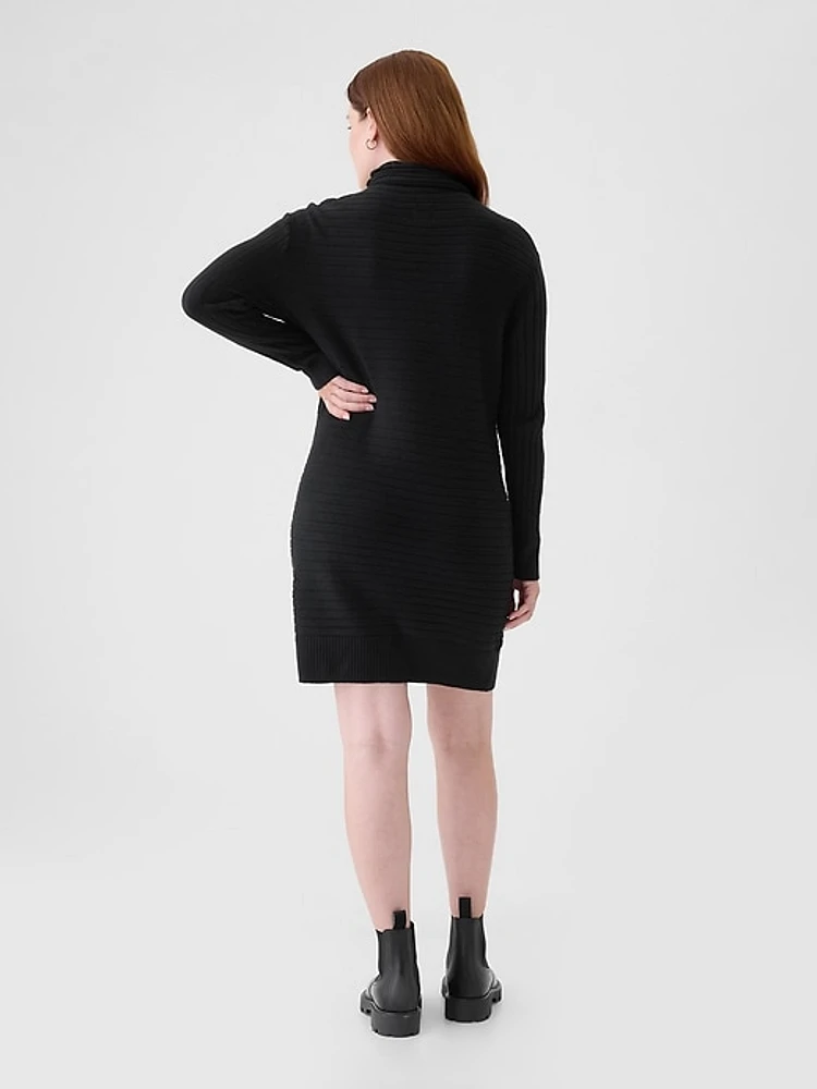 Maternity CashSoft Rib Turtleneck Mini Sweater Dress