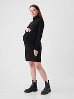 Maternity CashSoft Rib Turtleneck Mini Sweater Dress