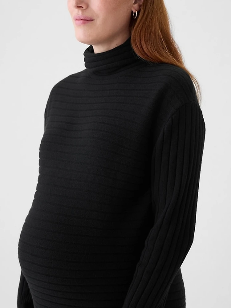 Maternity CashSoft Rib Turtleneck Mini Sweater Dress