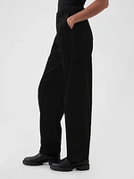 High Rise Corduroy Tapered Ankle Trousers