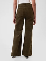 High Rise Corduroy Stride Wide-Leg Pants