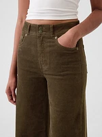 High Rise Corduroy Stride Wide-Leg Pants