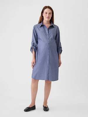 Maternity Chambray Shirtdress