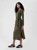 Modern Rib Tie-Knot Midi Dress