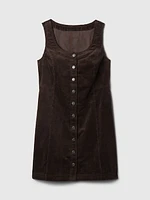 Corduroy Button Mini Dress