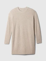 CashSoft Shaker-Stitch Mini Sweater Dress