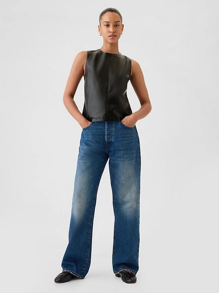 Vegan Leather Shell Tank