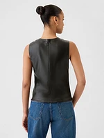 Vegan Leather Shell Tank