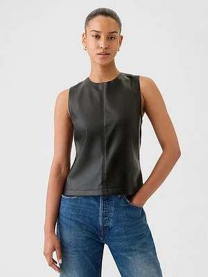 Vegan Leather Shell Tank