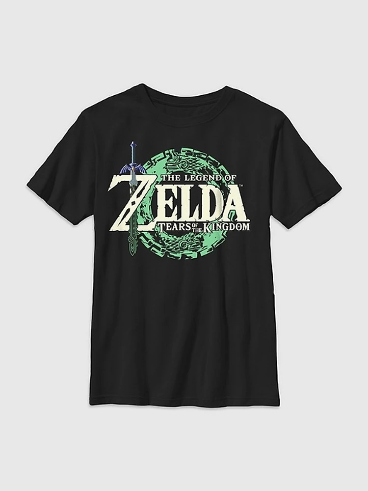 Kids Nintendo Zelda Tears of The Kingdom Logo Graphic Tee