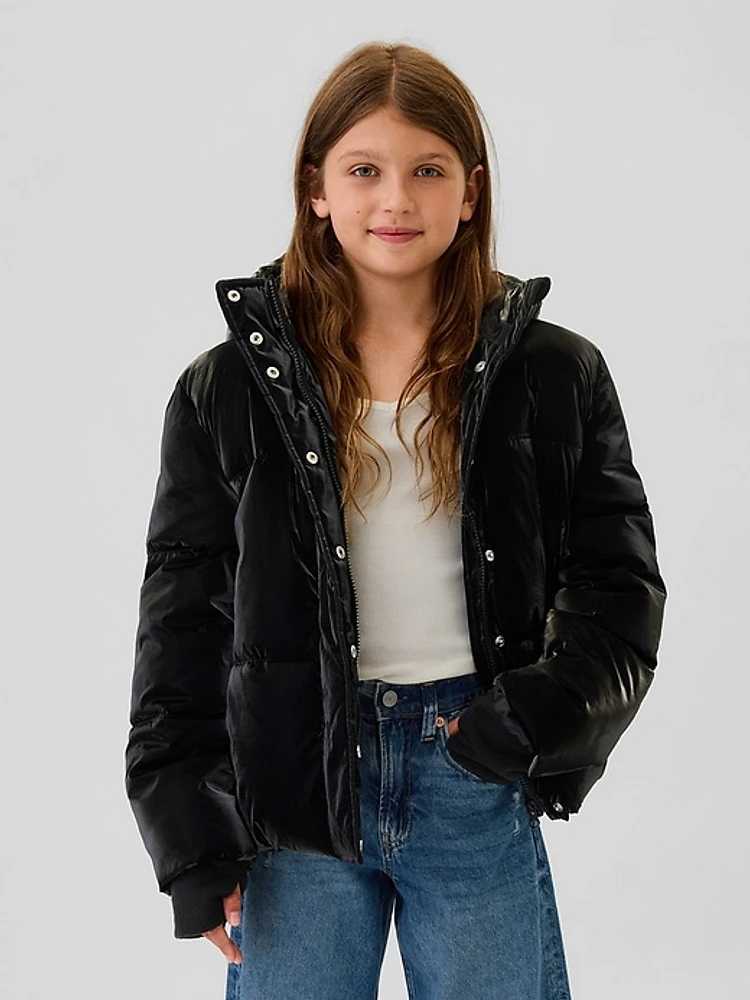 Kids Recycled Metallic Puffer Jacket