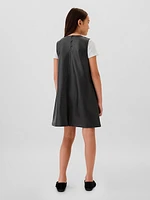 Kids Vegan Leather Shift Dress