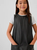 Kids Vegan Leather Shift Dress