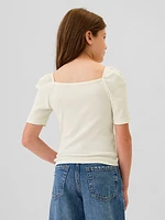 Kids Sweetheart Puff Sleeve Top